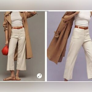 Anthropology the Colette cropped wide leg pants by Maeve, linen size 26